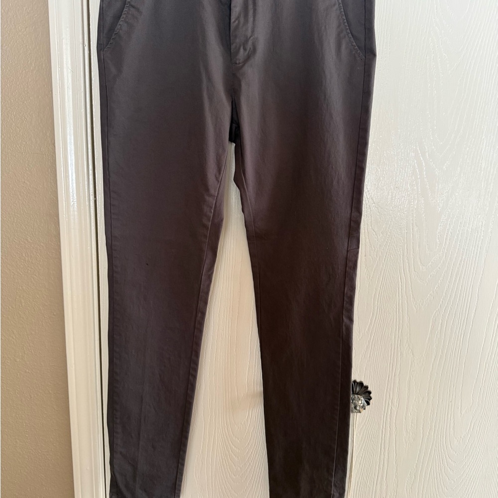 Men's Classic Gray Flat Front Chinos